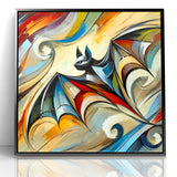 Abstract Bat Art - Vibrant Wildlife Canvas Wall Decor