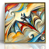 Abstract Bat Art - Vibrant Wildlife Canvas Wall Decor