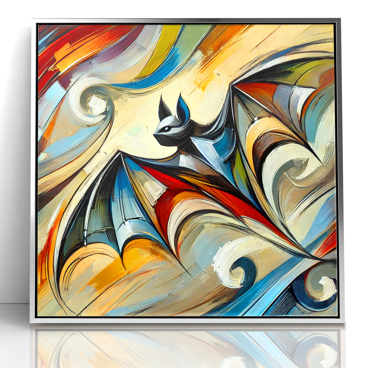 Abstract Bat Art - Vibrant Wildlife Canvas Wall Decor