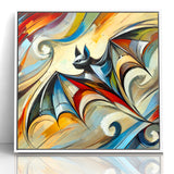 Abstract Bat Art - Vibrant Wildlife Canvas Wall Decor