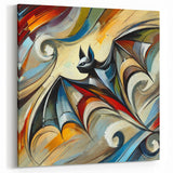 Abstract Bat Art - Vibrant Wildlife Canvas Wall Decor