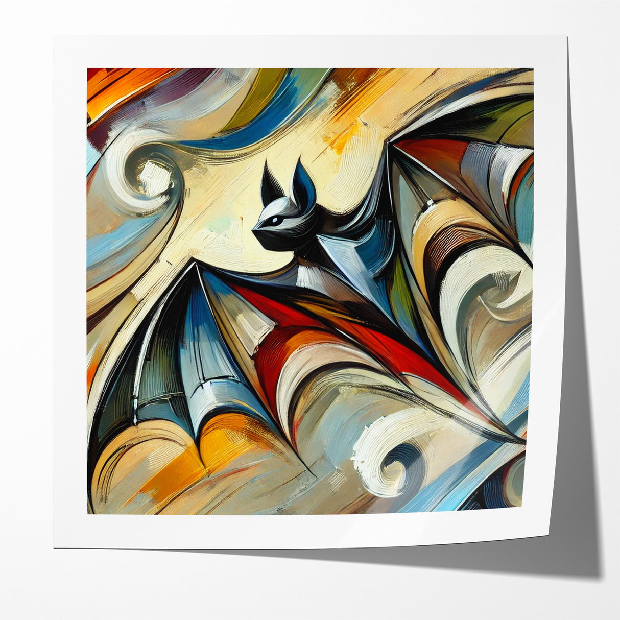 Abstract Bat Art - Vibrant Wildlife Canvas Wall Decor