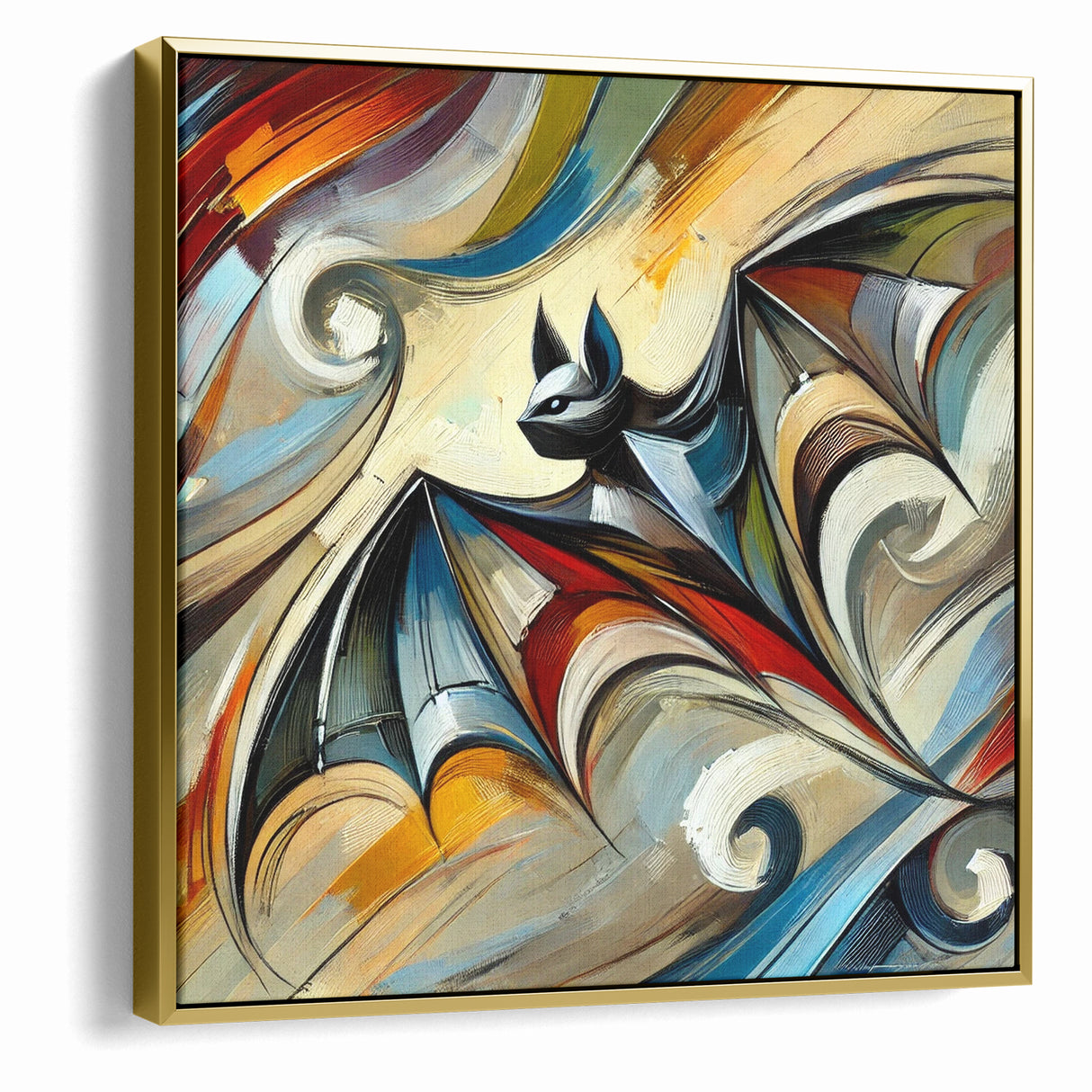 Abstract Bat Art - Vibrant Wildlife Canvas Wall Decor