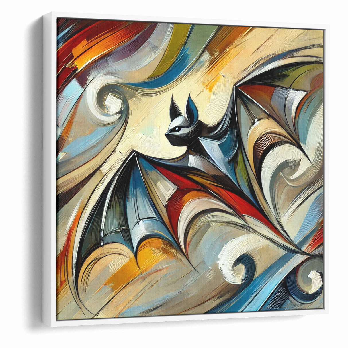 Abstract Bat Art - Vibrant Wildlife Canvas Wall Decor