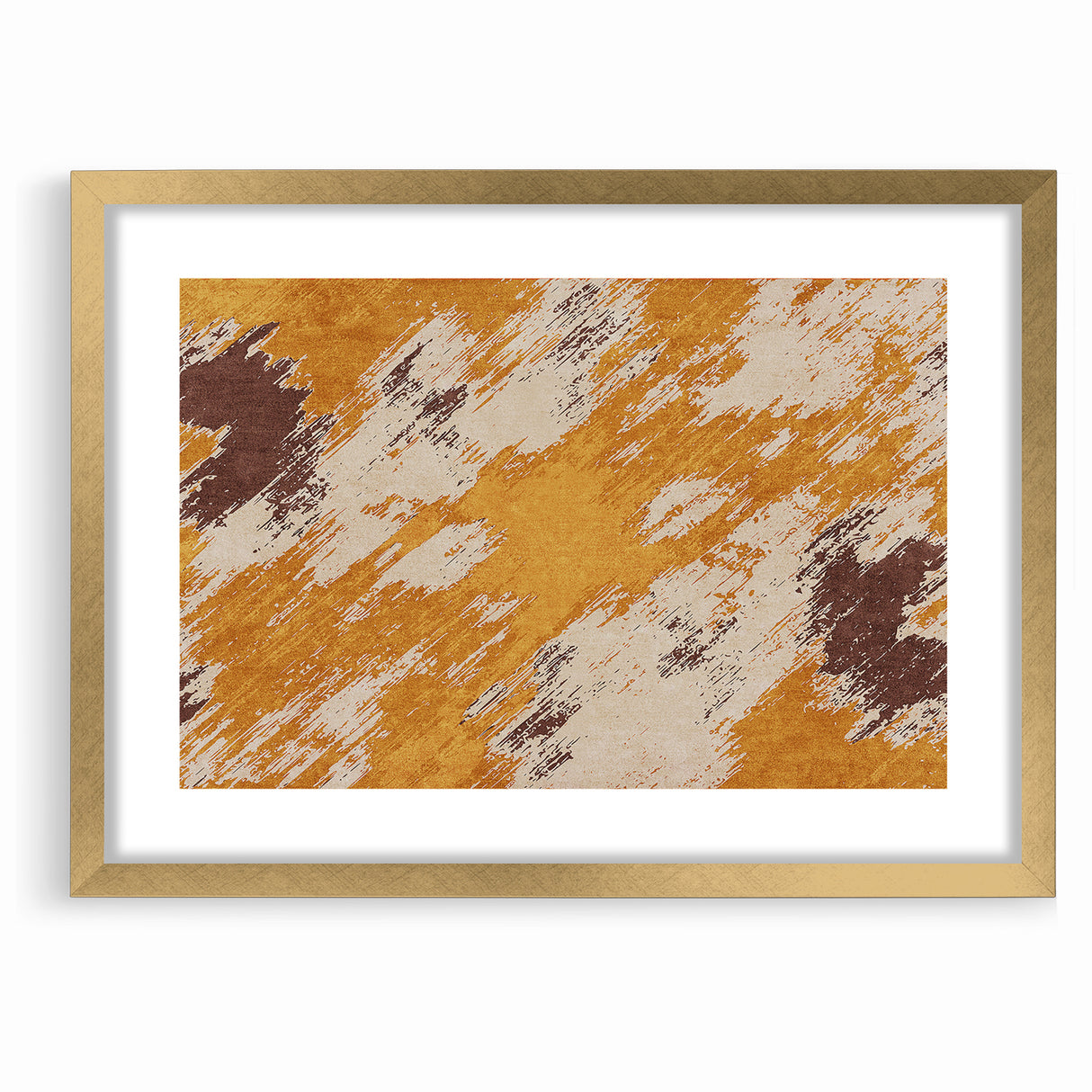 Abstract Brush Stroke Canvas Art in Rustic Warmth