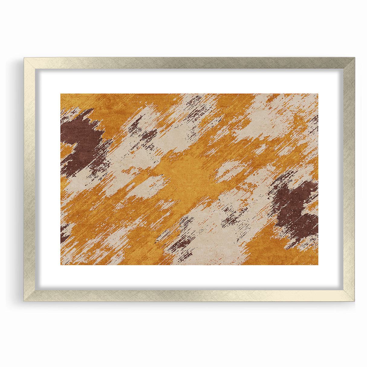 Abstract Brush Stroke Canvas Art in Rustic Warmth