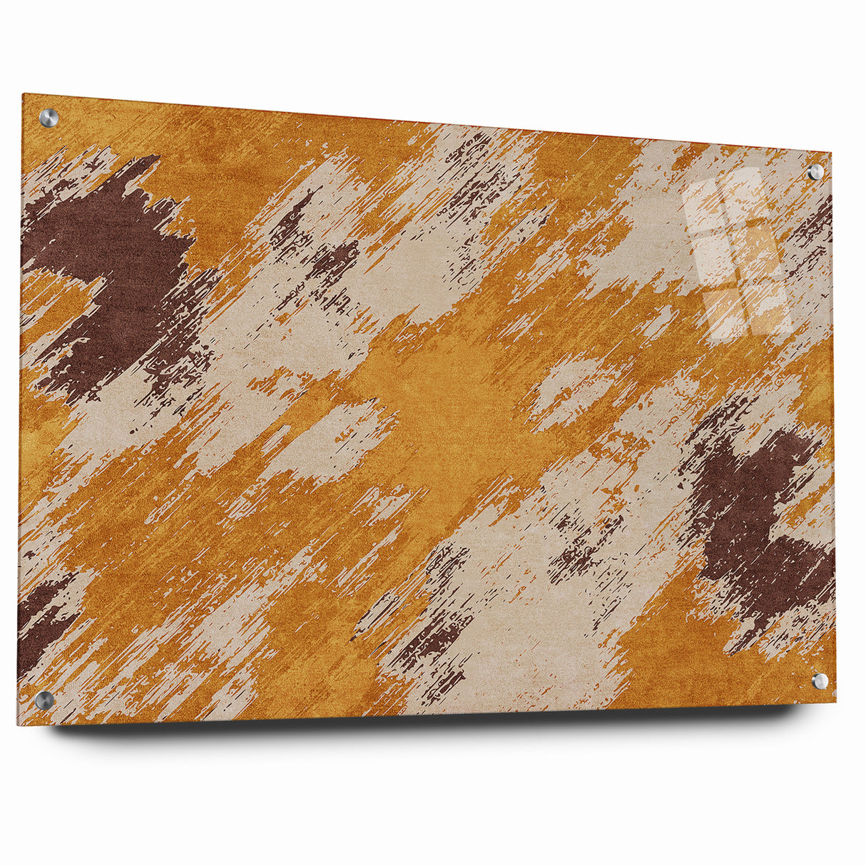 Abstract Brush Stroke Canvas Art in Rustic Warmth