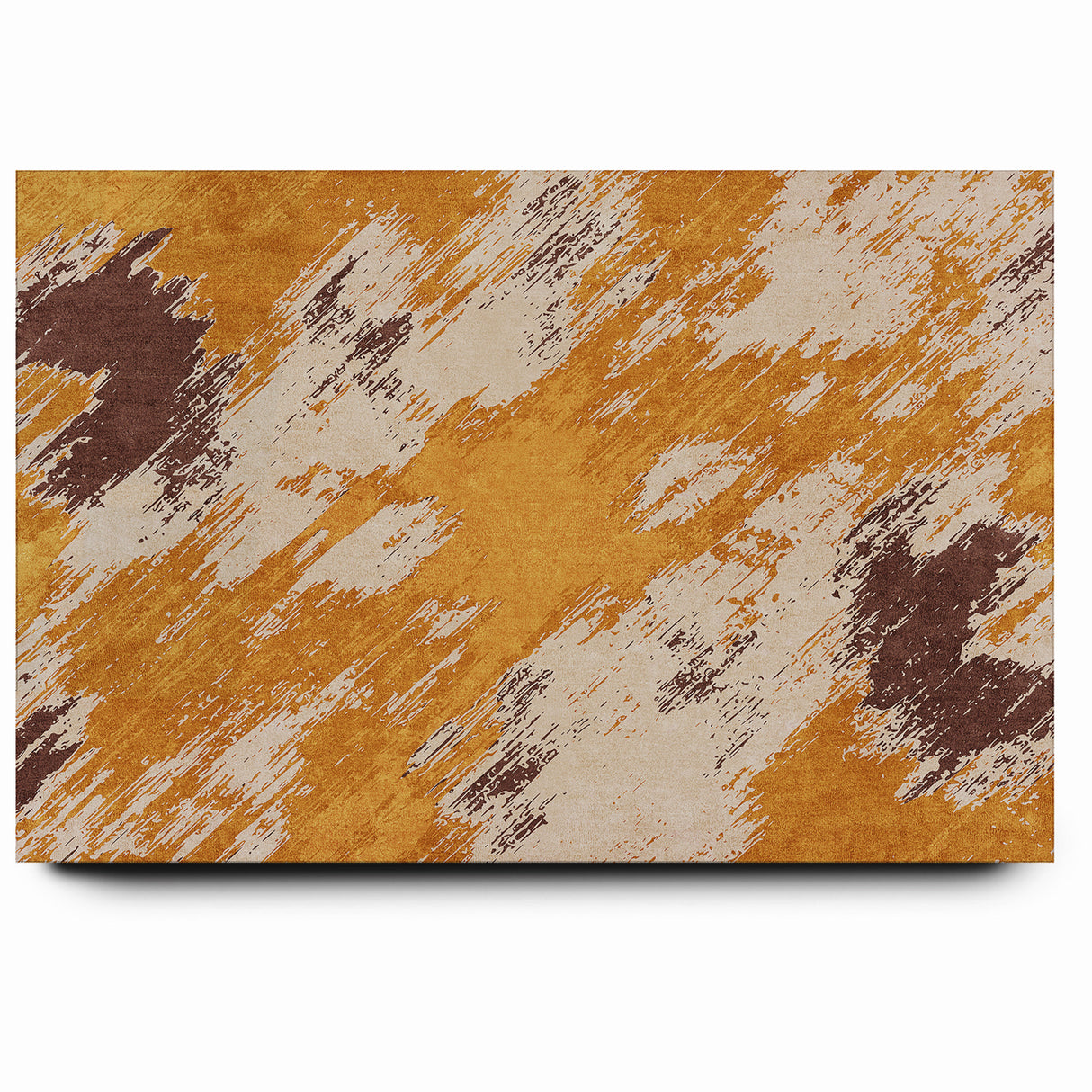 Abstract Brush Stroke Canvas Art in Rustic Warmth