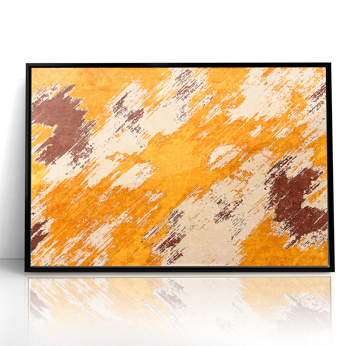 Abstract Brush Stroke Canvas Art in Rustic Warmth
