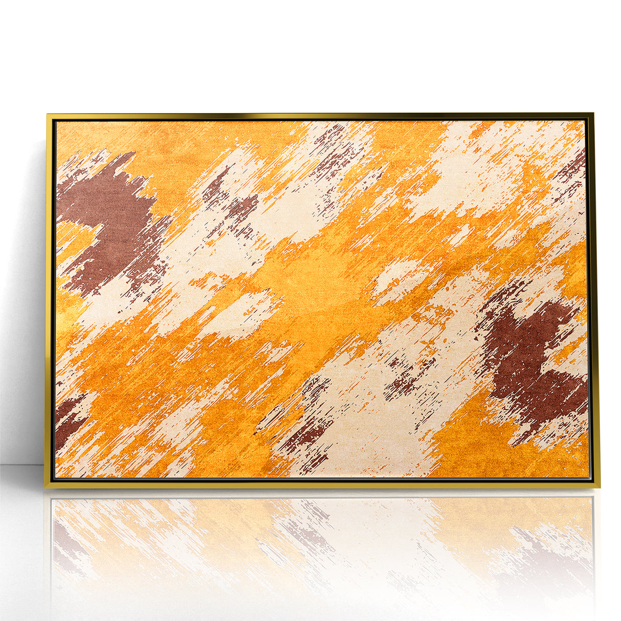 Abstract Brush Stroke Canvas Art in Rustic Warmth