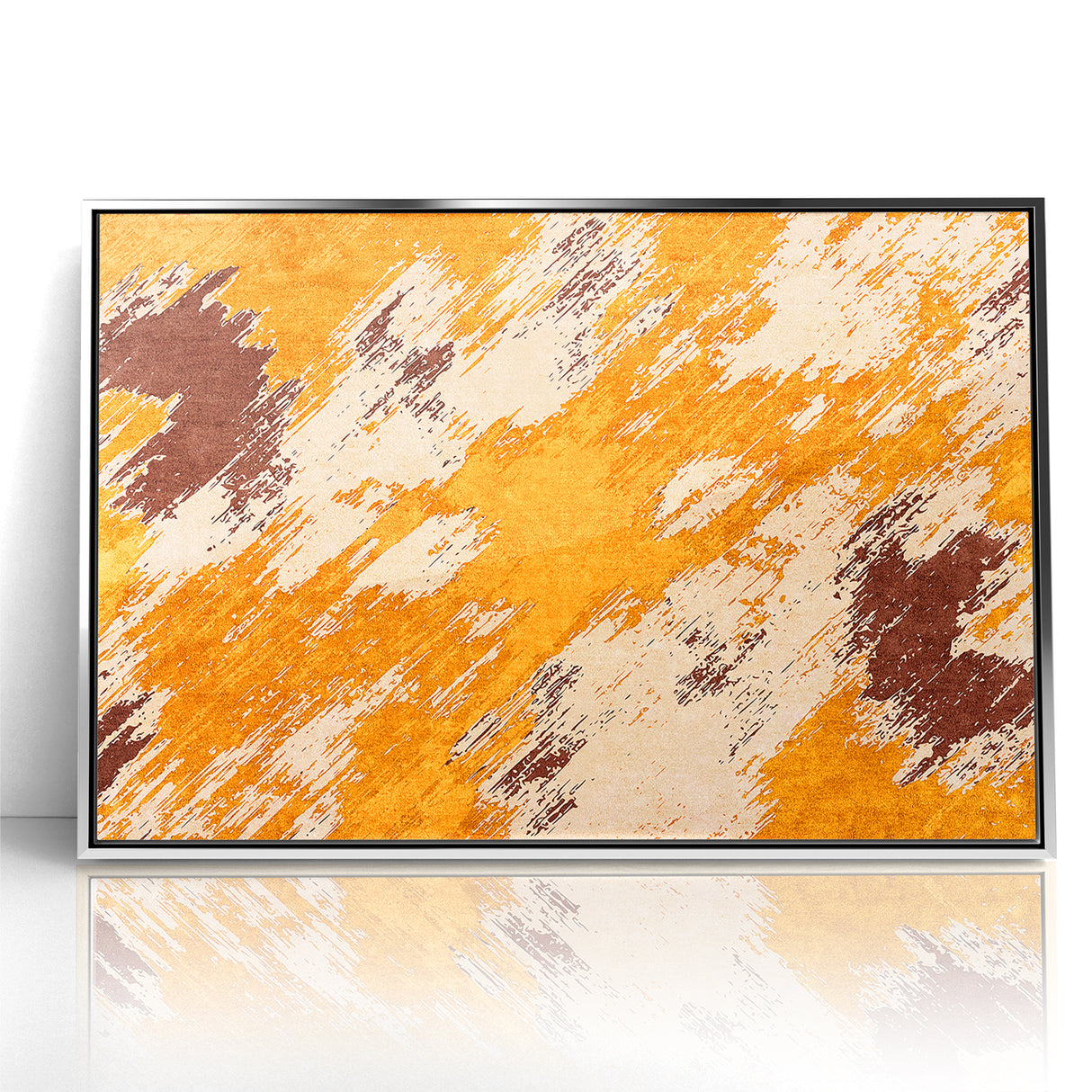 Abstract Brush Stroke Canvas Art in Rustic Warmth