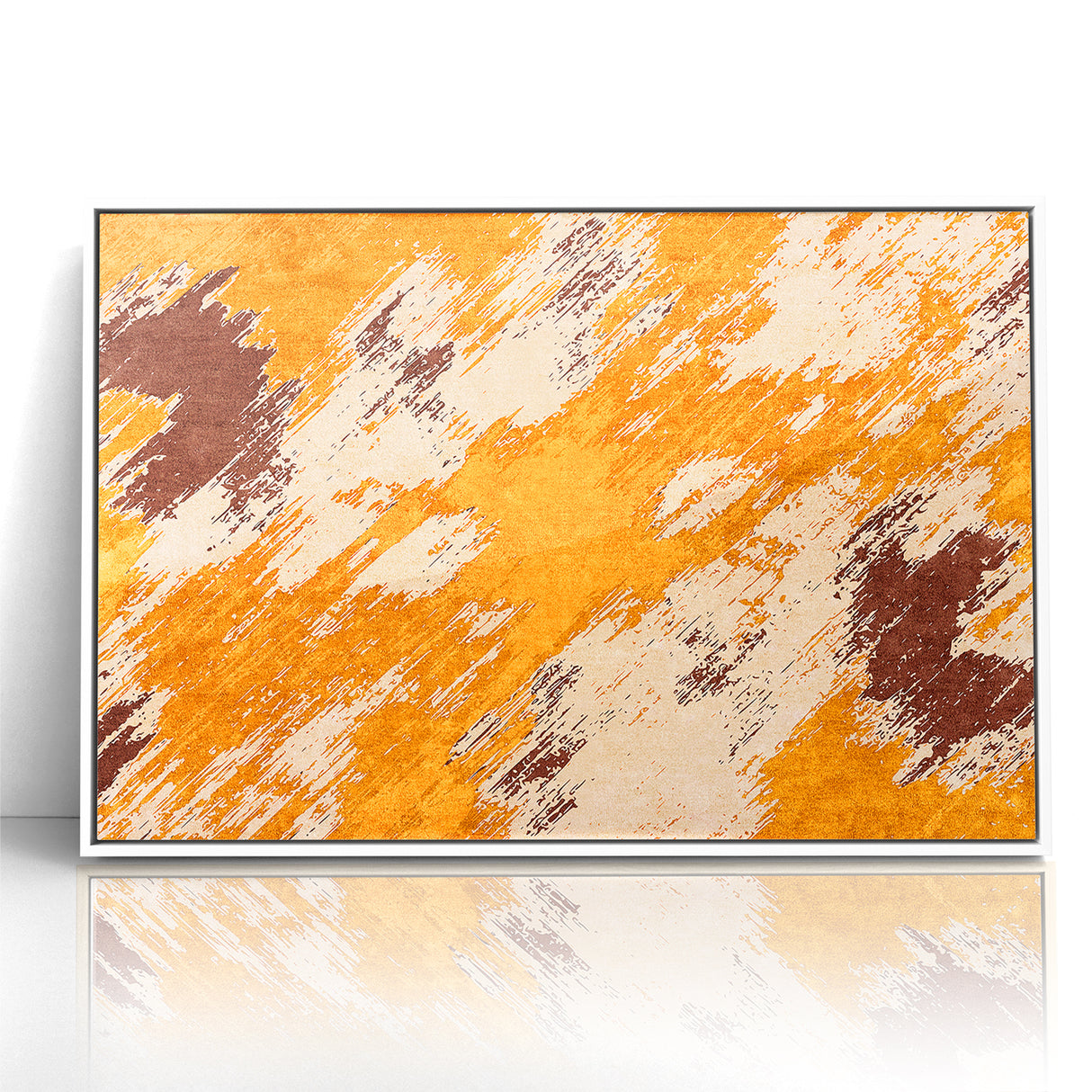 Abstract Brush Stroke Canvas Art in Rustic Warmth