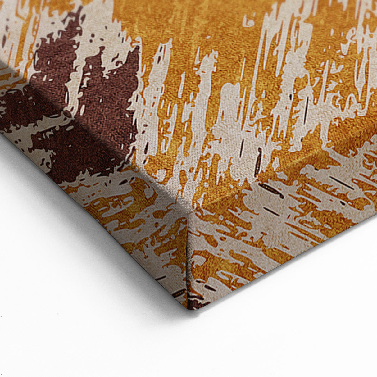 Abstract Brush Stroke Canvas Art in Rustic Warmth