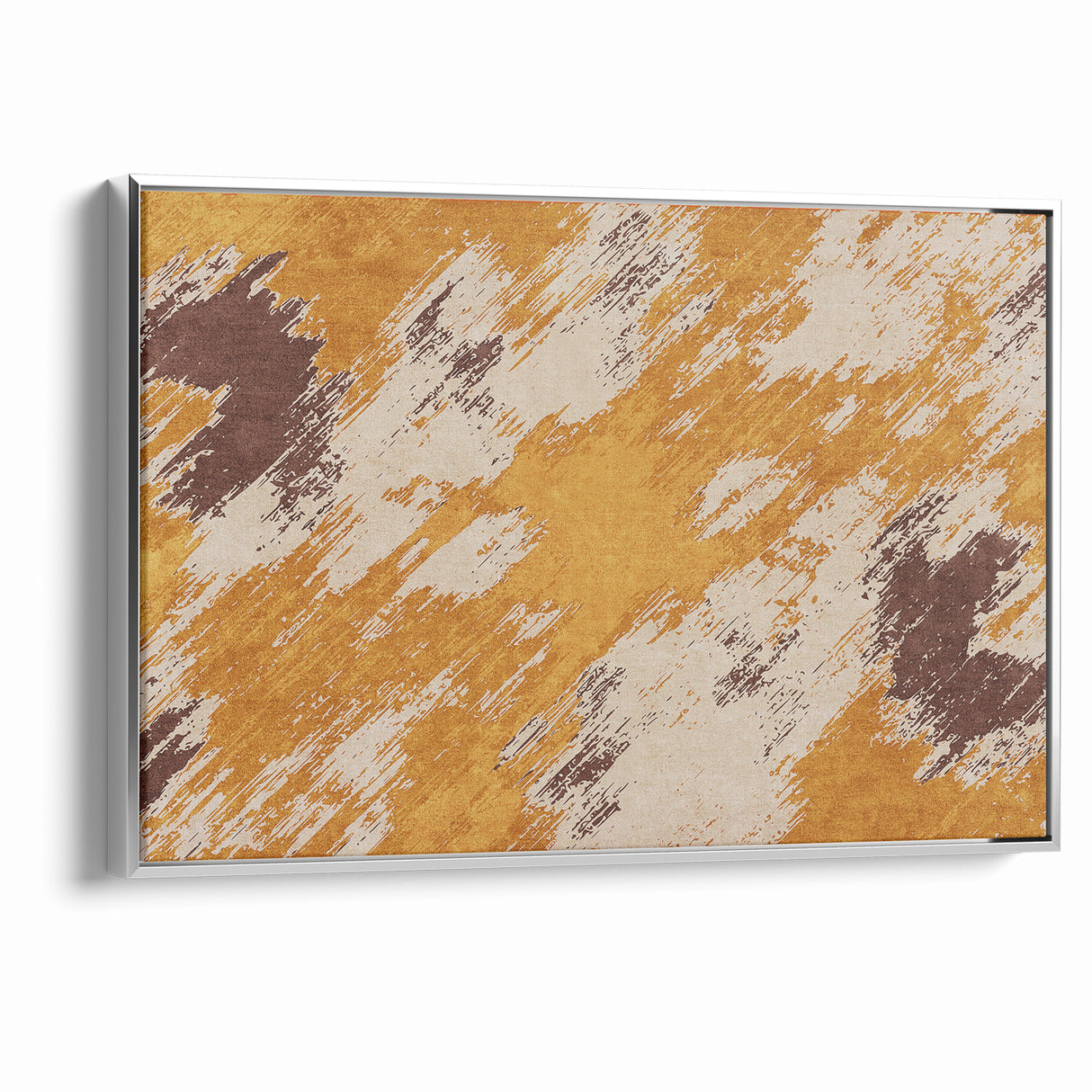 Abstract Brush Stroke Canvas Art in Rustic Warmth