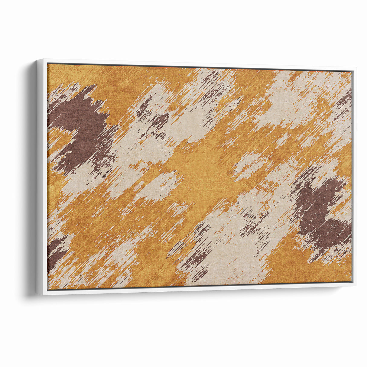 Abstract Brush Stroke Canvas Art in Rustic Warmth