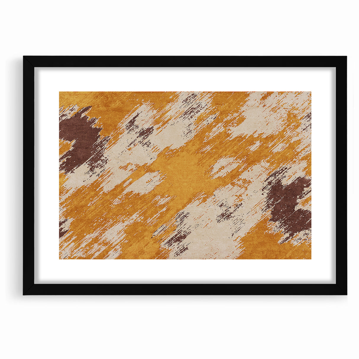 Abstract Brush Stroke Canvas Art in Rustic Warmth