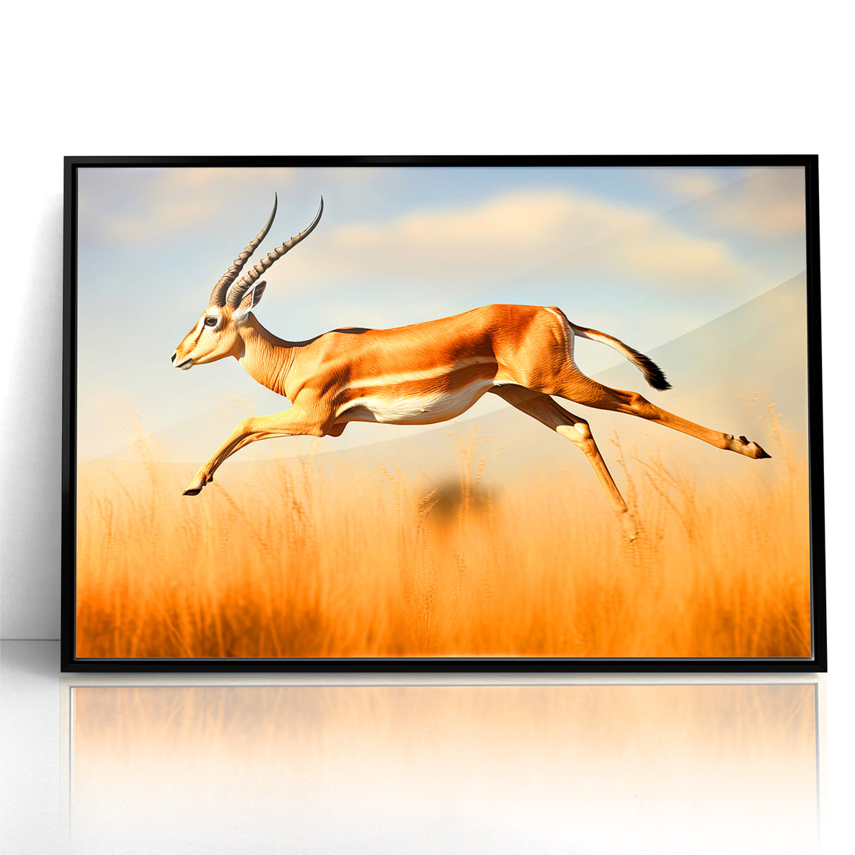Leaping Antelope in the Wild – Exquisite Wildlife Canvas Art