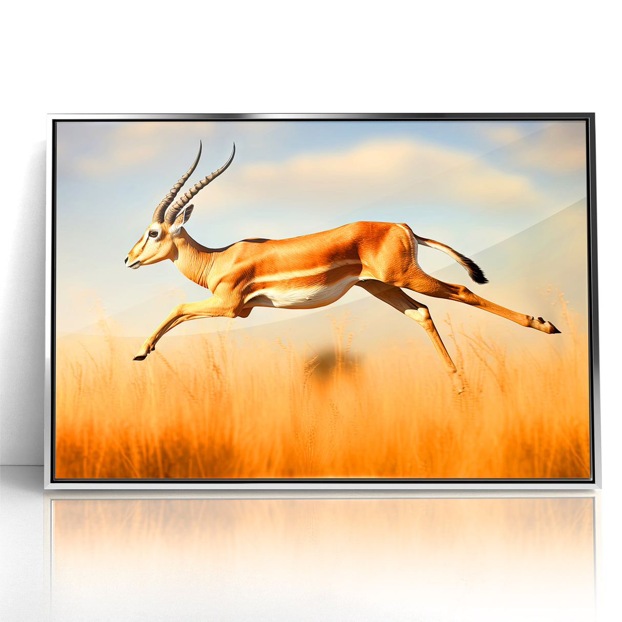 Leaping Antelope in the Wild – Exquisite Wildlife Canvas Art