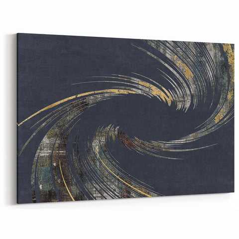 Swirling Abstract Elegance with Metallic Accents