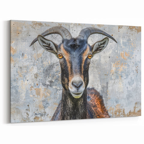 Rustic Antelope Portrait – Unique Textured Wildlife Canvas Art