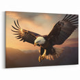 Majestic Birds of Prey Wall Art – Bald Eagle at Sunset Canvas Print