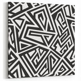 Bold Black and White Abstract Art | Geometric Monochrome Canvas