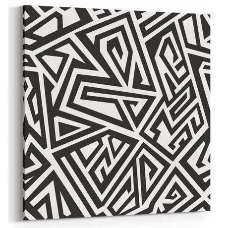 Bold Black and White Abstract Art | Geometric Monochrome Canvas