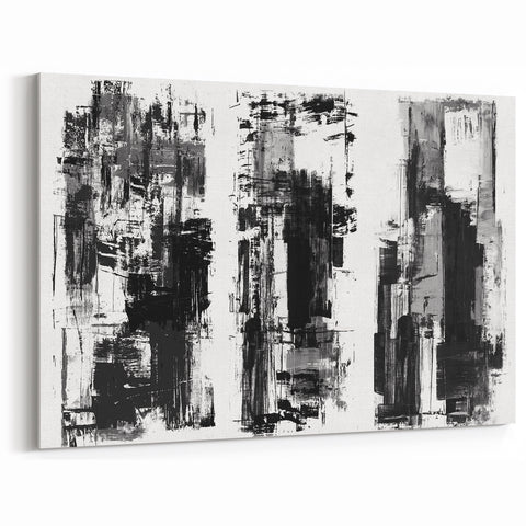 Minimalist Black and White Abstract Canvas Wall Art
