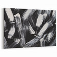 Artistic Black and White Abstract Brushstroke Canvas Art
