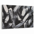 Artistic Black and White Abstract Brushstroke Canvas Art
