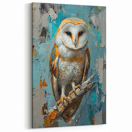 Graceful Birds of Prey Wall Art - Elegant Barn Owl Wildlife Print