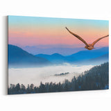 Soaring Eagle Over Mountains - Majestic Birds of Prey Landscape Print