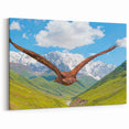 Expansive Hawk Over Mountains - Vibrant Birds of Prey Landscape Print