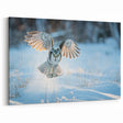 Snowy Owl in Action - Majestic Winter Birds of Prey Wildlife Print