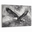 Bold Eagle Wall Art - Majestic Birds of Prey Black and White Canvas