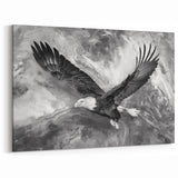 Bold Eagle Wall Art - Majestic Birds of Prey Black and White Canvas