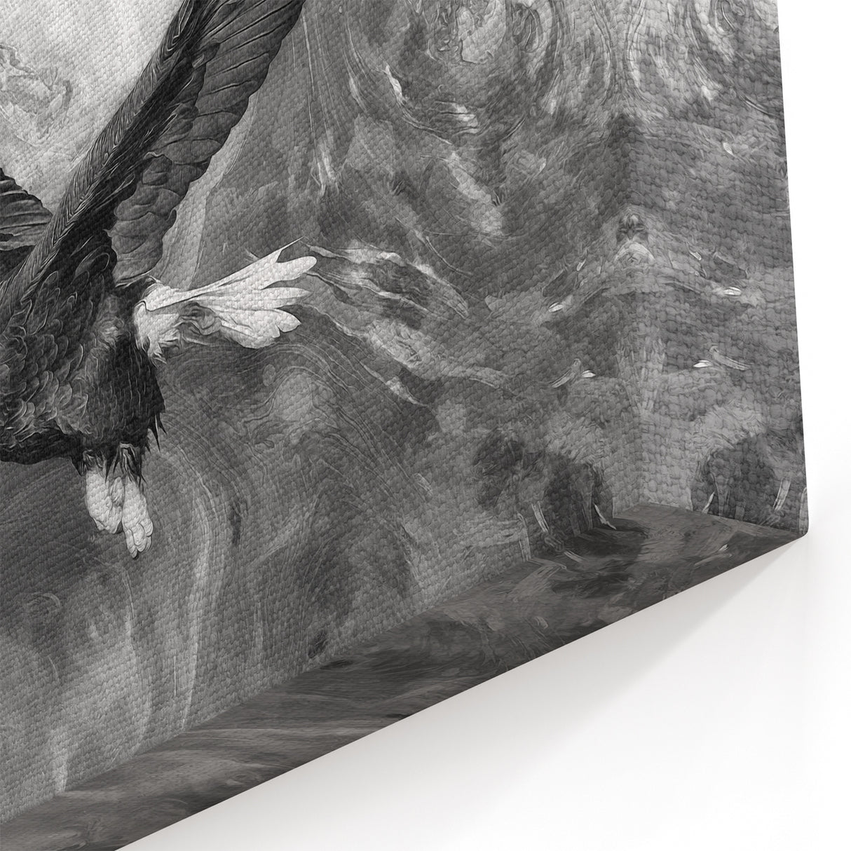 Bold Eagle Wall Art - Majestic Birds of Prey Black and White Canvas