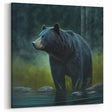 Majestic Black Bear by the Water – Graceful Wildlife Wall Art Print