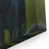 Majestic Black Bear by the Water – Graceful Wildlife Wall Art Print
