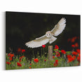 Elegant Owl Wall Art - Stunning Birds of Prey in Blooming Garden Canvas