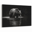 Graceful Black Bear in Water – Striking Wildlife Wall Art Print