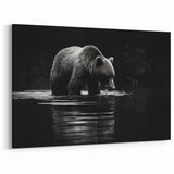 Graceful Black Bear in Water – Striking Wildlife Wall Art Print
