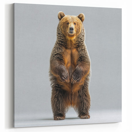 Adorable Standing Bear – Charming Wildlife Wall Art Print