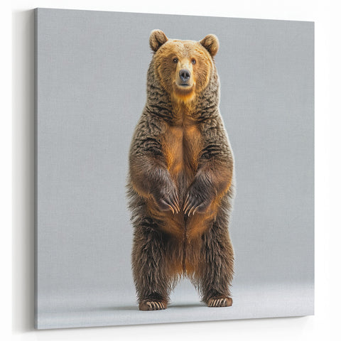 Adorable Standing Bear – Charming Wildlife Wall Art Print