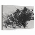 Dynamic Black Bear Art – Expressive Monochrome Wildlife Wall Print