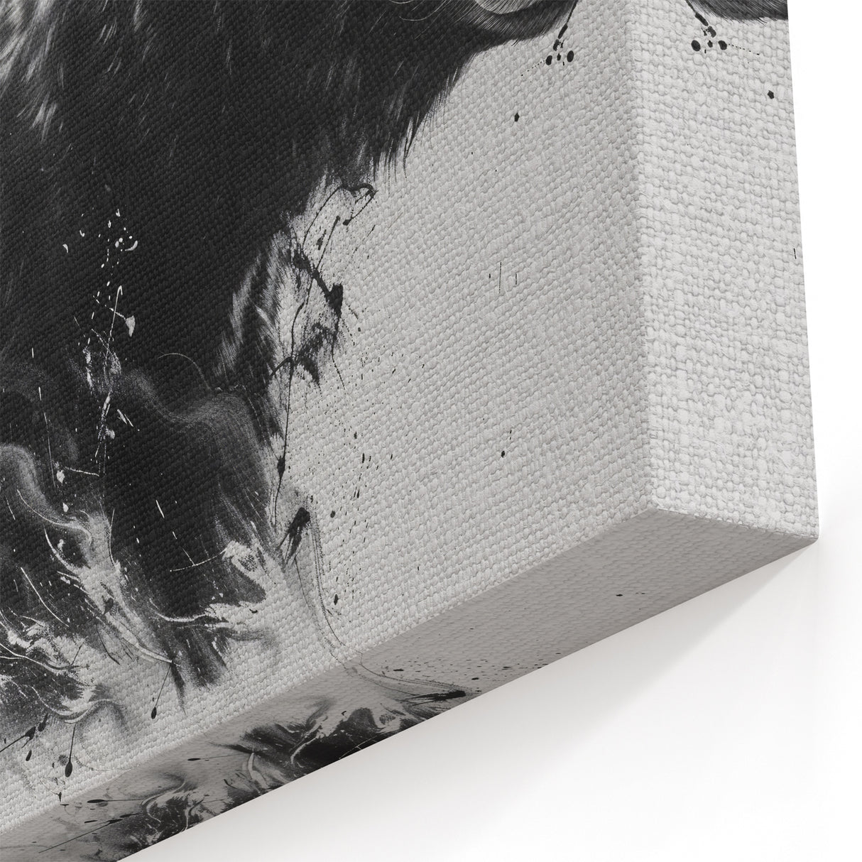 Dynamic Black Bear Art – Expressive Monochrome Wildlife Wall Print