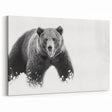 Striking Black Bear in Snow – Elegant Monochrome Wildlife Wall Art