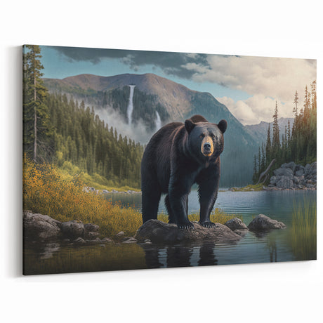 Majestic Bear in Nature - Stunning Wildlife Landscape Canvas Art