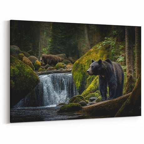 Serene Bear Forest - Stunning Wildlife Photography Canvas Art