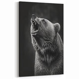 Fierce Bear Roar - Dynamic Wildlife Art Canvas Print